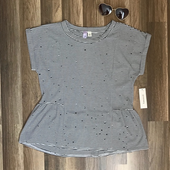 NWT Striped Peplum Top, small - Picture 2 of 5